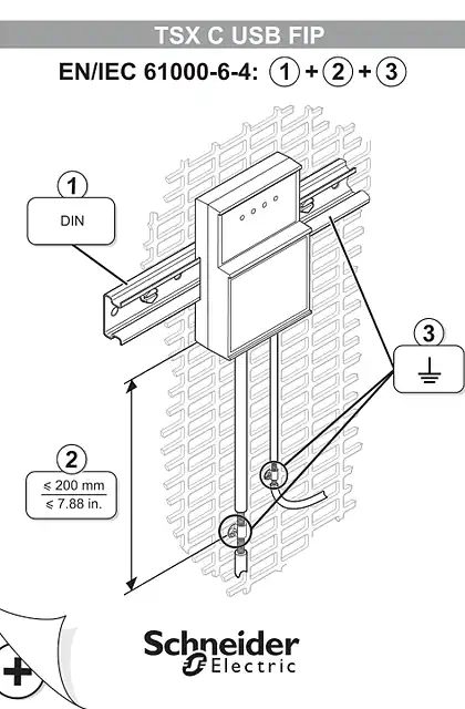 schneider施耐德TSXCUSBFIP communication adapter_ Earth ground connection